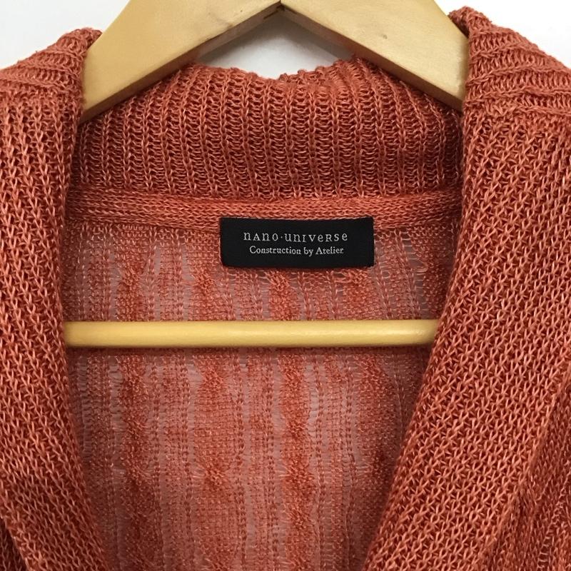 ナノユニバース nano・universe カーディガン 長袖 長袖ニットカーディガン フロントボタン M 無地 橙 / オレンジ /  メンズ USED 古着 中古 10141959