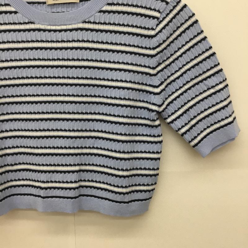 ココ ディール COCO DEAL カットソー 半袖 M ボーダー柄 水色 / ライトブルー /  レディース USED 古着 中古 10134737