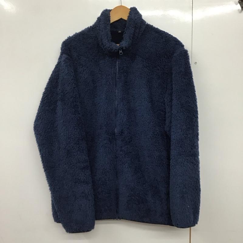 ユニクロ UNIQLO ジャケット、上着 ジャンパー、ブルゾン 341-440593 ファーリーフリースフルジップジャケット スタンドカラー L 無地 青 / ブルー /  メンズ USED 古着 中古 10140996