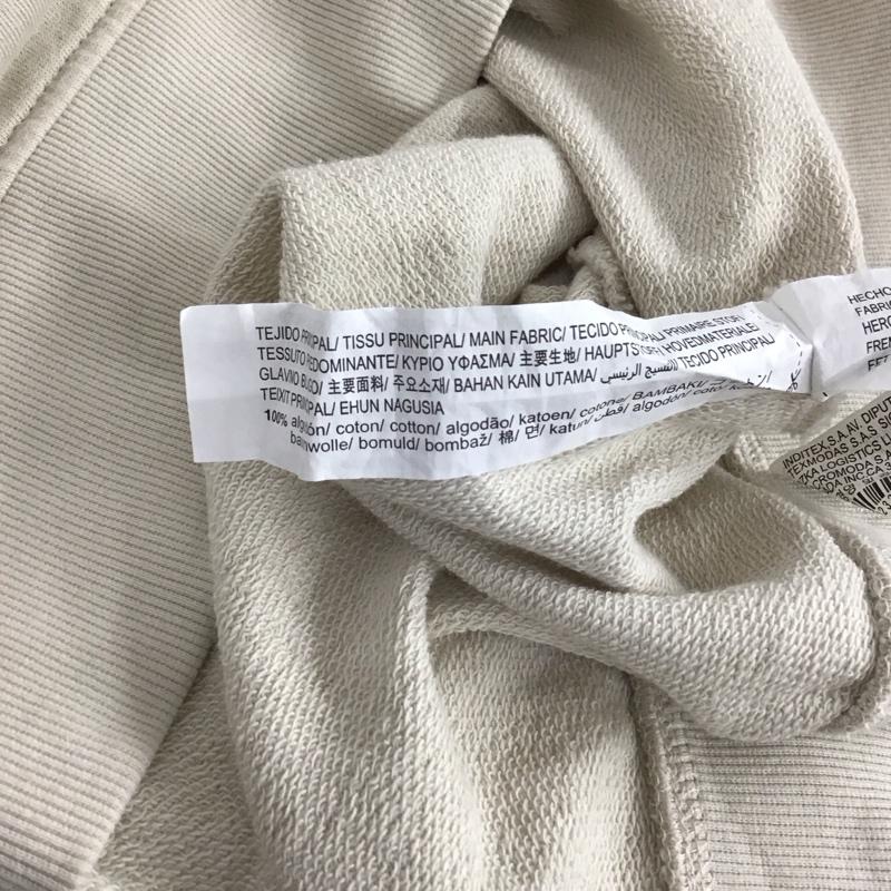 ザラ ZARA トレーナー 長袖 2335 156 711 ポロ スウェット エルボーパッチ L 無地 ベージュ / ベージュ /  レディース USED 古着 中古 10139239