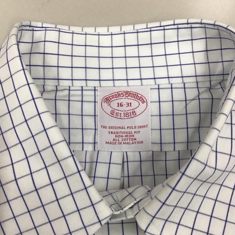 ブルックスブラザーズ BROOKS BROTHERS シャツ、ブラウス 長袖 長袖シャツ ボタンダウンシャツ チェックシャツ カジュアルシャツ チェック 白 / ホワイト / X 青 / ブルー /  メンズ USED 古着 中古 10111041