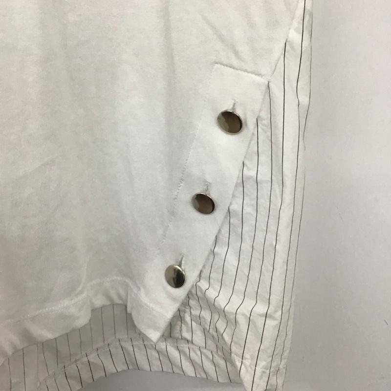 ザラ ZARA カットソー 半袖 S 無地 X ストライプ 白 / ホワイト /  レディース USED 古着 中古 10140395