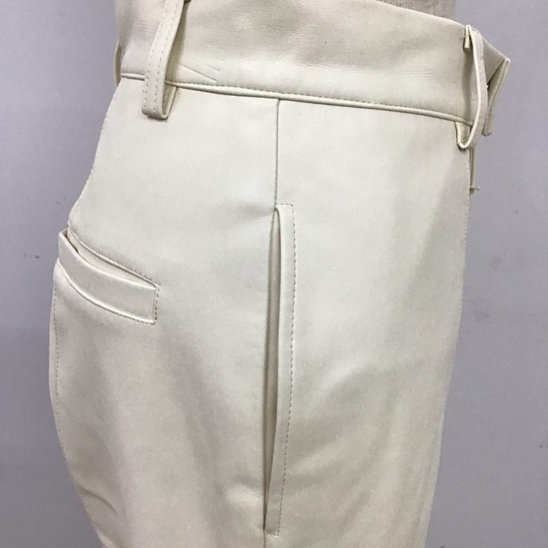 ページボーイ PAGEBOY パンツ スラックス フェイクレザーパンツ スリムパンツ ストレッチパンツ M 無地 白 / ホワイト /  レディース USED 古着 中古 10124130