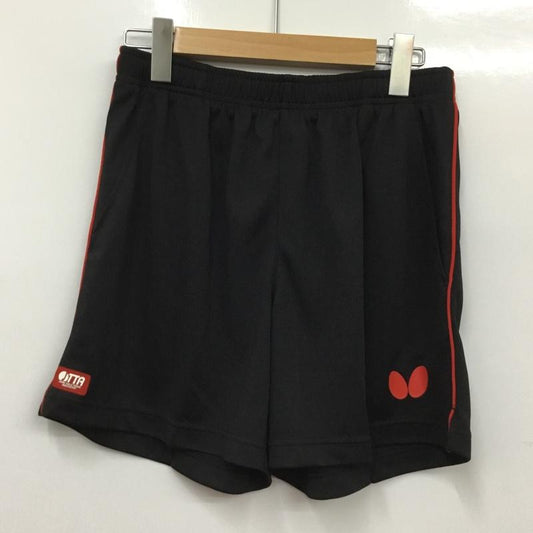 バタフライ BUTTERFLY パンツ ショートパンツ 51970-006 卓球パンツ パステップパンツ2 タグ付き S ワンポイント 黒 / ブラック / X 赤 / レッド /  メンズ USED 古着 中古 10135687