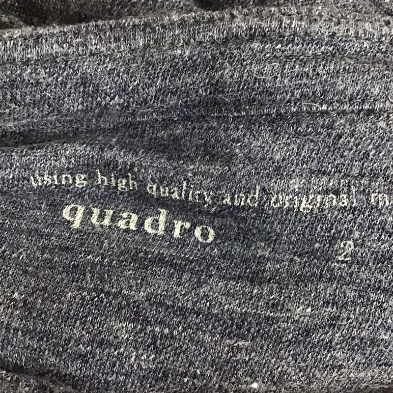 クオドロ quadro カットソー 長袖 長袖カットソー 無地カットソー ヘンリーネックカットソー 2 無地 紺 / ネイビー /  メンズ USED 古着 中古 10131768