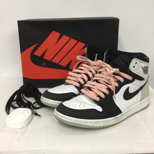 ナイキ NIKE スニーカー スニーカー 55588-108 AIR JORDAN 1 RETRO HIGH OG 26cm 箱有 26.0cm ロゴ、文字 白 / ホワイト / X 黒 / ブラック /  メンズ USED 古着 中古 10132559