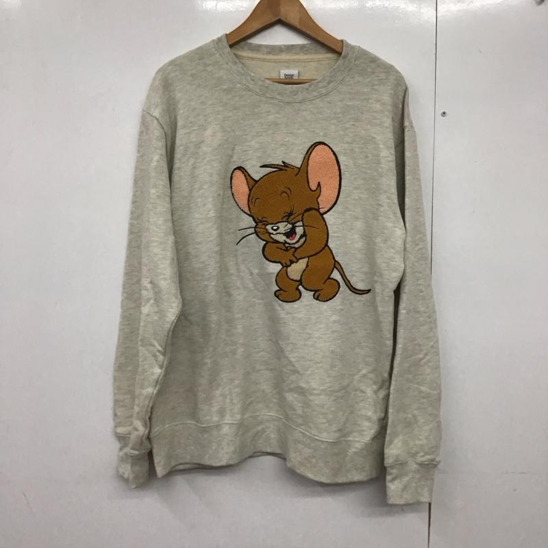 デザインティーシャツストアグラニフ Designtshirtsstoregraniph トレーナー 長袖 長袖トレーナー スウェット クルーネック プルオーバー L ロゴ、文字 灰 / グレー /  メンズ USED 古着 中古 10141790