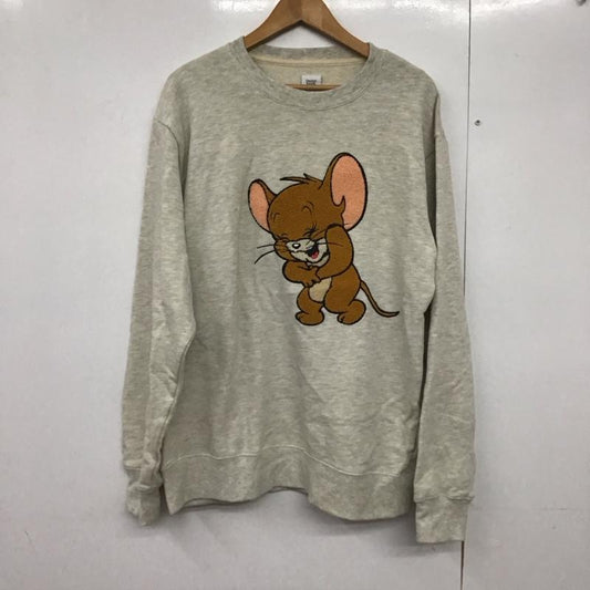 デザインティーシャツストアグラニフ Designtshirtsstoregraniph トレーナー 長袖 長袖トレーナー スウェット クルーネック プルオーバー L ロゴ、文字 灰 / グレー /  メンズ USED 古着 中古 10141790