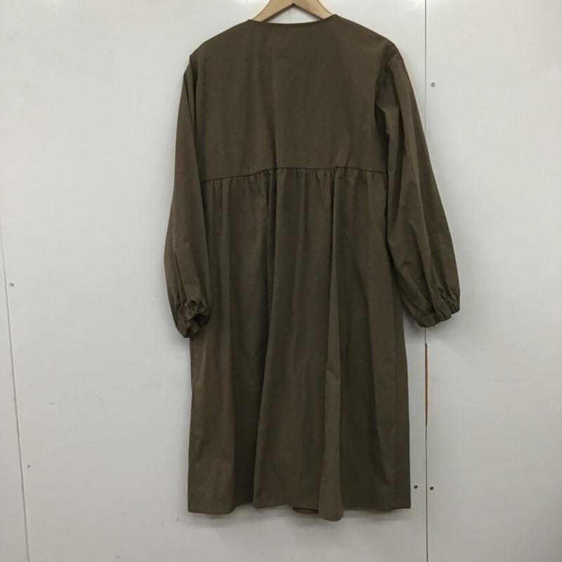 エヘカソポ ehka sopo ジャケット、上着 ジャケット、ブレザー 長袖ジャケット アウター 前ボタン ノーカラージャケット FREE 無地 茶 / ブラウン /  レディース USED 古着 中古 10141309