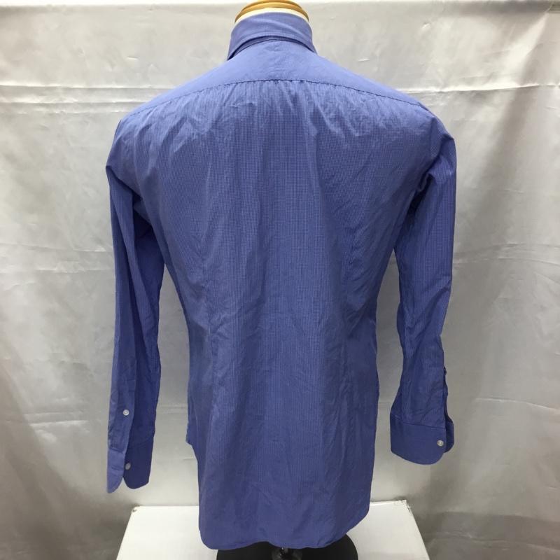 トゥモローランドピルグリム TOMORROW LAND PILGRIM シャツ、ブラウス 長袖 長袖シャツ カラーシャツ チェックシャツ カジュアルシャツ 38 チェック 青 / ブルー /  メンズ USED 古着 中古 10106505