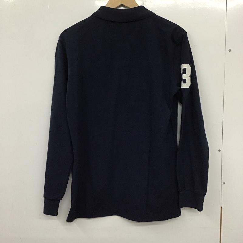 ポロバイラルフローレン Polo by RALPH LAUREN ポロシャツ 長袖 長袖ポロシャツ 長袖カットソー カラーシャツ M ロゴ、文字 紺 / ネイビー /  メンズ USED 古着 中古 10139050