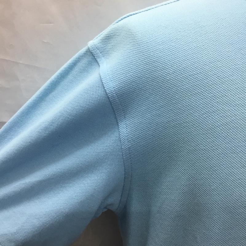 トミーヒルフィガー TOMMY HILFIGER ポロシャツ 半袖 半袖ポロシャツ カラーシャツ 半袖カットソー L ロゴ、文字 水色 / ライトブルー /  メンズ USED 古着 中古 10116143