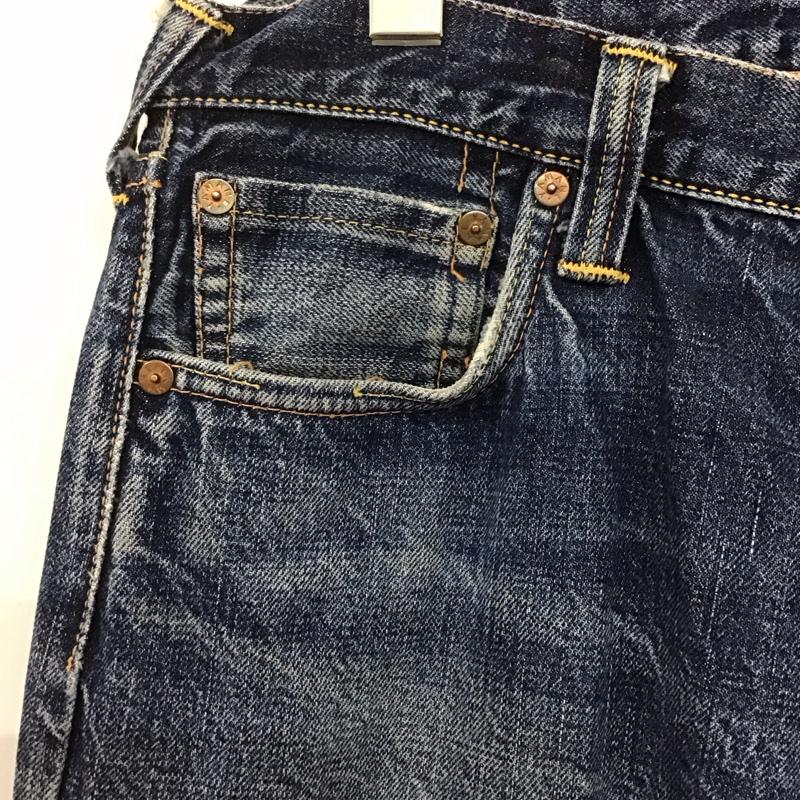 エヴィス EVISU パンツ デニム、ジーンズ デニムパンツ ワイドパンツ カジュアルパンツ 36インチ 無地 インディゴ / インディゴ /  メンズ USED 古着 中古 10145531