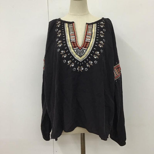 アングリッド Ungrid カットソー 長袖 111720400801 アフリカンエンブロイダリーブラウス FREE 刺繍 黒 / ブラック /  レディース USED 古着 中古 10114769