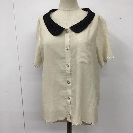 ローリーズファーム LOWRYS FARM シャツ、ブラウス 半袖 M 無地 ベージュ / ベージュ /  レディース USED 古着 中古 10114008