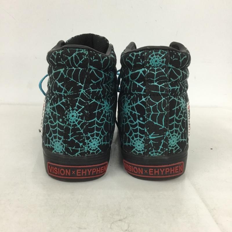 ヴィジョン ストリート ウェア VISION STREET WEAR スニーカー スニーカー 29141K62010 EHYPHEN ハイカット 蜘蛛の巣 25cm 25.0cm 総柄 黒 / ブラック /  レディース USED 古着 中古 10140036