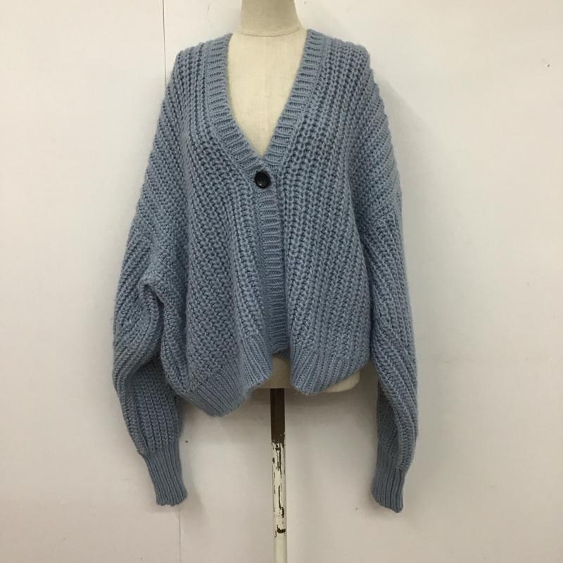 ニコアンド niko and... カーディガン 長袖 ST91JE20TO ローゲージ Vネック 3 無地 水色 / ライトブルー /  レディース USED 古着 中古 10120769