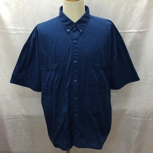 テンダーロイン TENDERLOIN シャツ、ブラウス 半袖 M 無地 X 刺繍 青 / ブルー /  メンズ USED 古着 中古 10112808