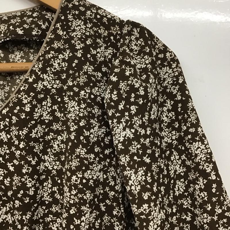 ダブルクローゼット w closet ワンピース ロングスカート Vネック 半袖 花柄 茶 / ブラウン /  レディース USED 古着 中古 10145962