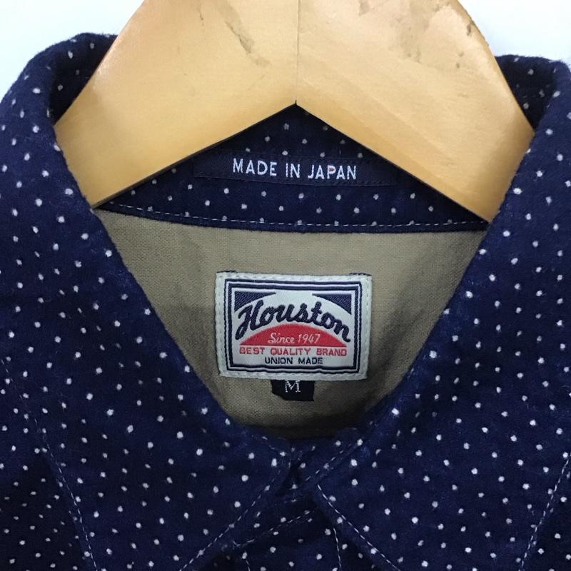 ヒューストン HOUSTON シャツ、ブラウス 長袖 長袖シャツ ドットシャツ カラーシャツ M ドット 紺 / ネイビー /  メンズ USED 古着 中古 10139298
