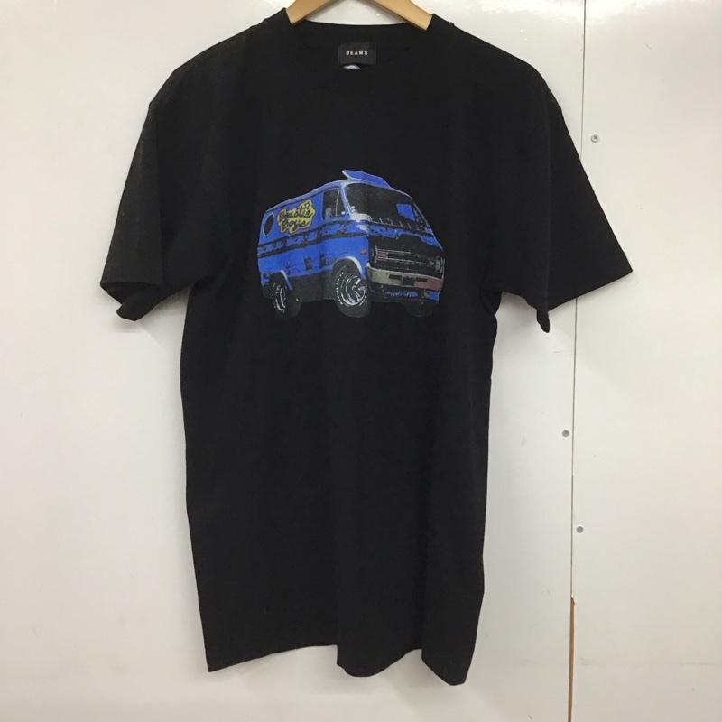 ビームス BEAMS Tシャツ 半袖 半袖カットソー プリントTシャツ クルーネックカットソー L プリント 黒 / ブラック /  メンズ USED 古着 中古 10141674
