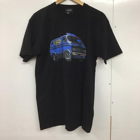 ビームス BEAMS Tシャツ 半袖 半袖カットソー プリントTシャツ クルーネックカットソー L プリント 黒 / ブラック /  メンズ USED 古着 中古 10141674
