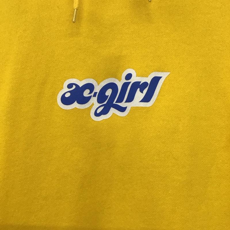エックスガール X-girl パーカー 長袖 105223012009 CHUBBY LOGO SWEAT HOODIE XL プリント 黄 / イエロー /  レディース USED 古着 中古 10146635