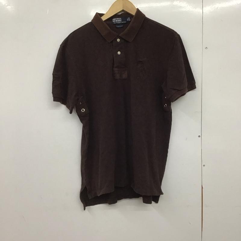 ポロバイラルフローレン Polo by RALPH LAUREN ポロシャツ 半袖 半袖ポロシャツ カラーシャツ 半袖カットソー XL ロゴ、文字 茶 / ブラウン /  メンズ USED 古着 中古 10148074