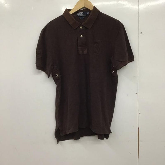ポロバイラルフローレン Polo by RALPH LAUREN ポロシャツ 半袖 半袖ポロシャツ カラーシャツ 半袖カットソー XL ロゴ、文字 茶 / ブラウン /  メンズ USED 古着 中古 10148074