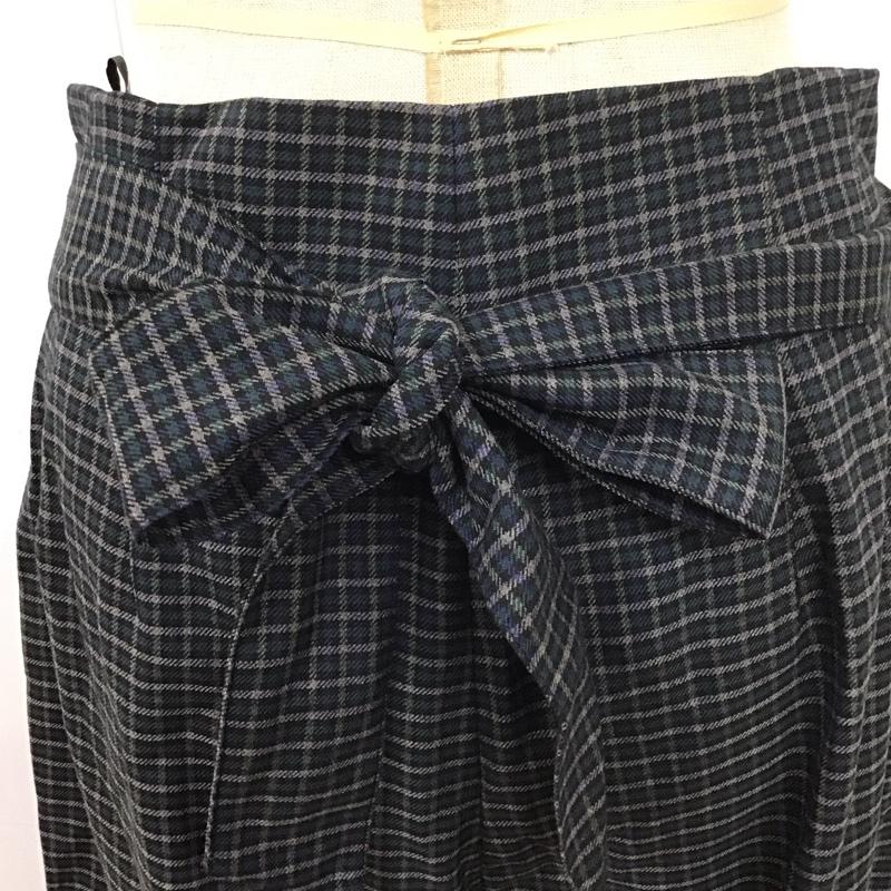 ザラ ZARA ボトムス ボトムス 8119 040 401 ワイドパンツ M チェック 黒 / ブラック / X 灰 / グレー / X 青 / ブルー / X 緑 / グリーン /  レディース USED 古着 中古 10113773