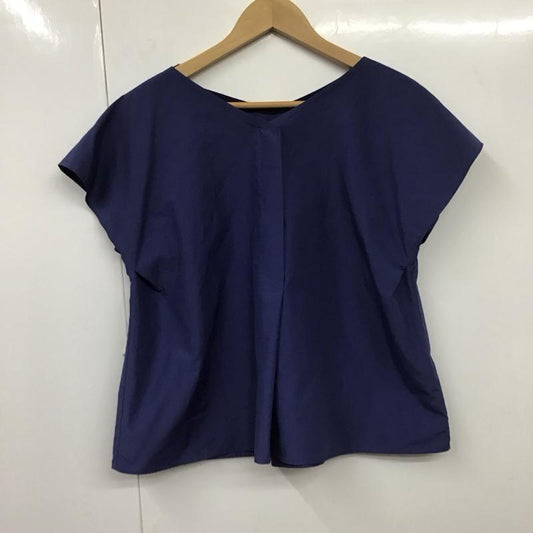 マッキントッシュフィロソフィー MACKINTOSH PHILOSOPH カットソー 半袖 H5M53-146-25 フレンチスリーブ Vネック 38 無地 青 / ブルー /  レディース USED 古着 中古 10131276