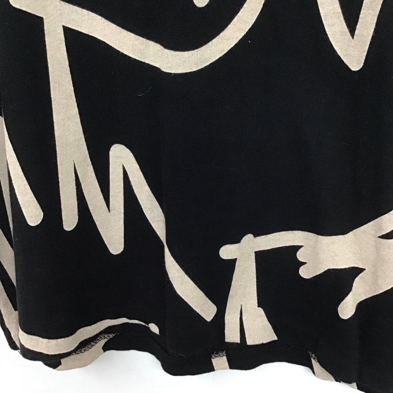 ザラ ZARA Tシャツ 半袖 M 総柄 黒 / ブラック /  レディース USED 古着 中古 10133422