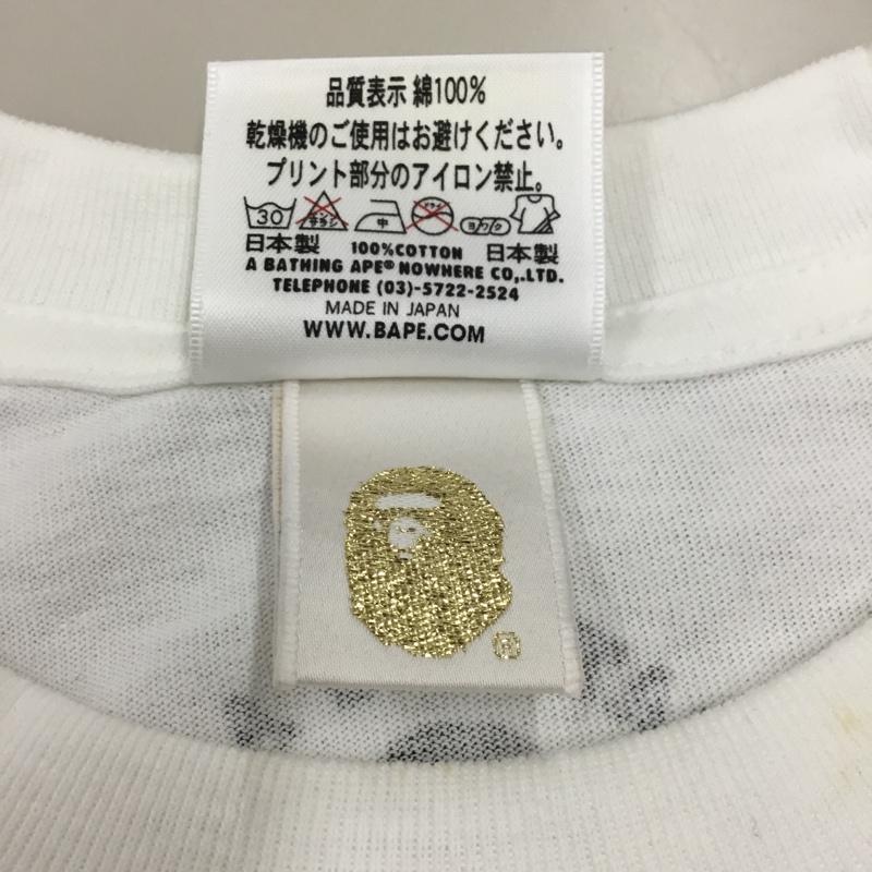 ベイプ BAPE Tシャツ 半袖 半袖カットソー プリントTシャツ クルーネックカットソー M ロゴ、文字 白 / ホワイト /  メンズ USED 古着 中古 10114085