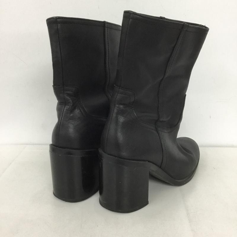 ザラ ZARA ブーツ ショートブーツ 2105 410 800 フェイクレザー ヒール EU35 無地 黒 / ブラック /  レディース USED 古着 中古 10143926