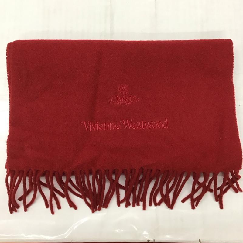 ヴィヴィアンウエストウッド Vivienne Westwood マフラー マフラー フリンジ オーブ ロゴ、文字 赤 / レッド /  メンズ USED 古着 中古 10120219