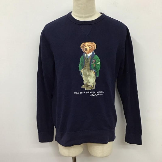 ポロラルフローレン POLO RALPH LAUREN トレーナー 長袖 ポロベア M プリント 紺 / ネイビー /  メンズ USED 古着 中古 10123338