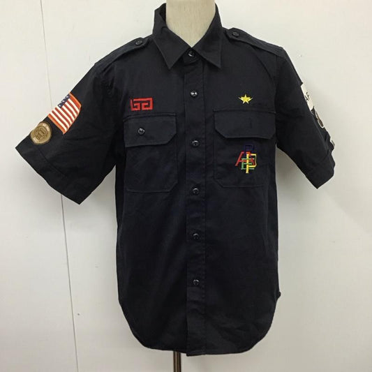 アベイシングエイプ A BATHING APE シャツ、ブラウス 半袖 ワークシャツ L 無地 紺 / ネイビー /  メンズ USED 古着 中古 10109879
