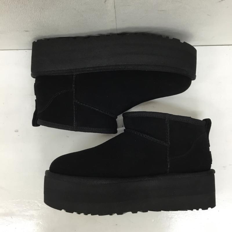 アグ UGG ブーツ ショートブーツ 1135092 Classic Ultra Mini Platform クラシック ウルトラ ミニ プラットフォーム 24.0cm 無地 黒 / ブラック /  レディース USED 古着 中古 10138275