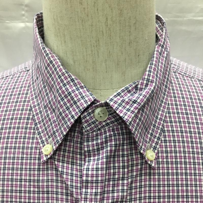ラルフローレン RALPHLAUREN シャツ、ブラウス 長袖 コットン ボタンダウン チェック ワンポイント 白 / ホワイト / X 紫 / パープル / X 紺 / ネイビー /  メンズ USED 古着 中古 10116097