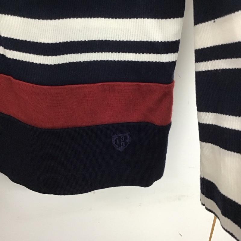 ブラックレーベルクレストブリッジ BLACK LABEL CRESTBRIDGE カットソー 長袖 長袖カットソー ボーダープリントカットソー クルーネック M ボーダー柄 白 / ホワイト / X 紺 / ネイビー /  メンズ USED 古着 中古 10132301