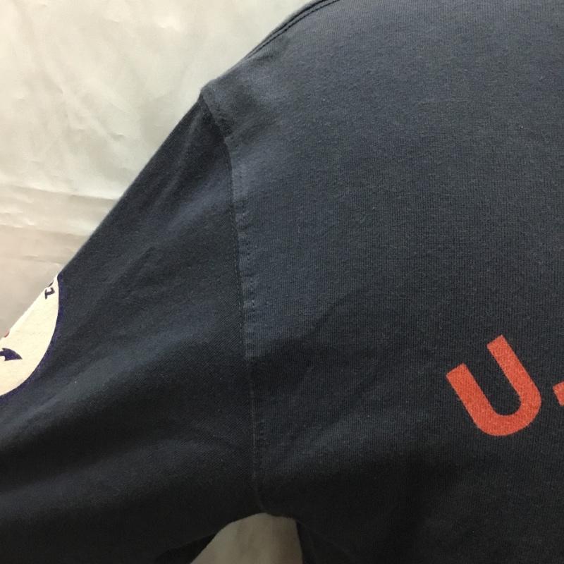 テッドマン TEDMAN カットソー 長袖 長袖カットソー クルーネックカットソー ロングスリーブカットソー プリントTシャツ 44 プリント 紺 / ネイビー /  メンズ USED 古着 中古 10112296