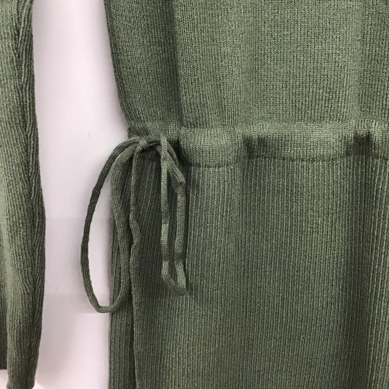 アズールバイマウジー AZUL BY MOUSSY ワンピース ロングスカート 250DSH73-019I SHOULDER SLIT KNIT ONE-PIECE ニットワンピース S 無地 緑 / グリーン /  レディース USED 古着 中古 10142280