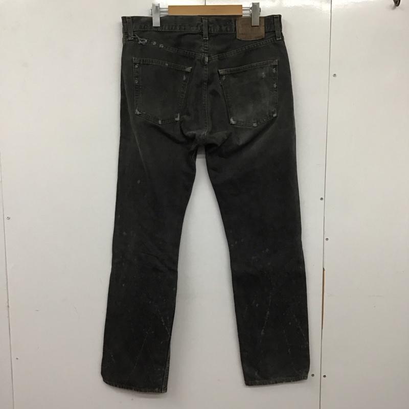 リーバイストラウスアンドコー Levi Strauss & co. パンツ デニム、ジーンズ デニムパンツ ワイドパンツ カジュアルパンツ 35インチ ダメージ加工 黒 / ブラック /  メンズ USED 古着 中古 10137241