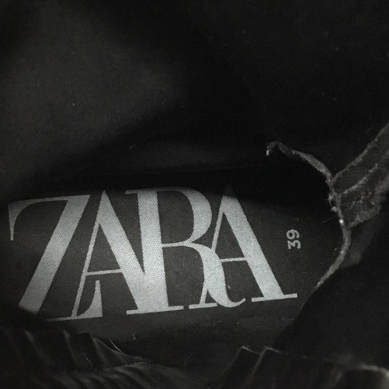 ザラ ZARA ブーツ ショートブーツ 3116 810 040 ソックススタイル トラックソール 厚底 39 25.5cm 無地 黒 / ブラック /  レディース USED 古着 中古 10110615