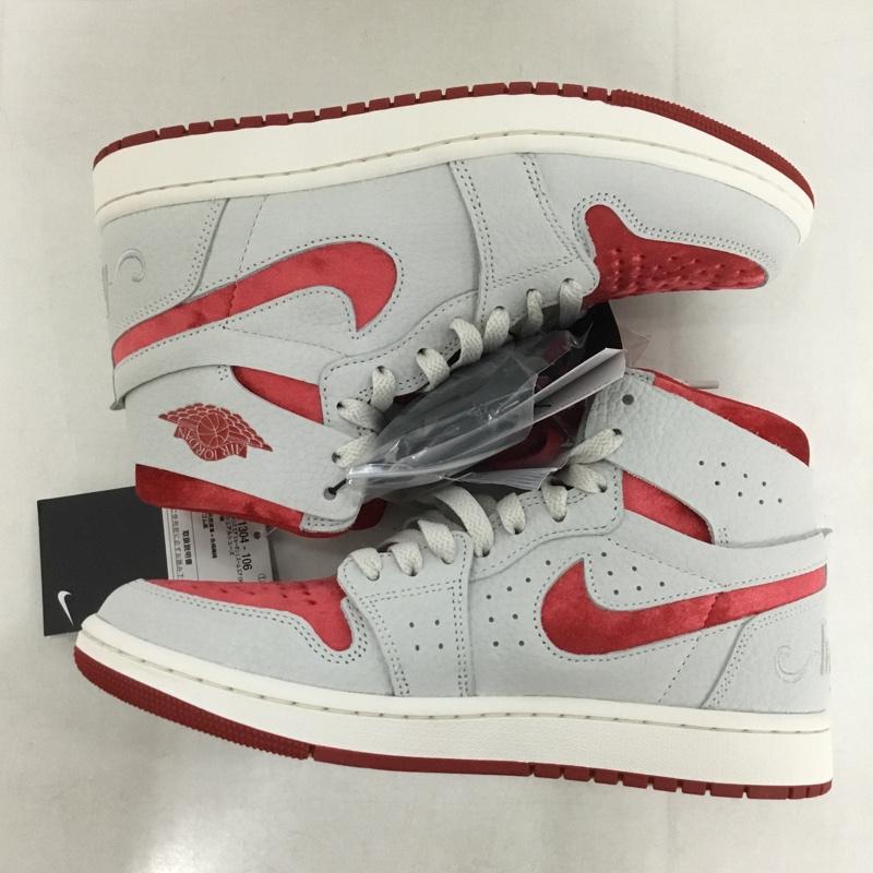 ナイキ NIKE スニーカー スニーカー DV1304-106 W AIR JORDAN 1 ZOOM CMFT 2 25cm 箱有 25.0cm ロゴ、文字 灰 / グレー / X 赤 / レッド /  レディース USED 古着 中古 10142825