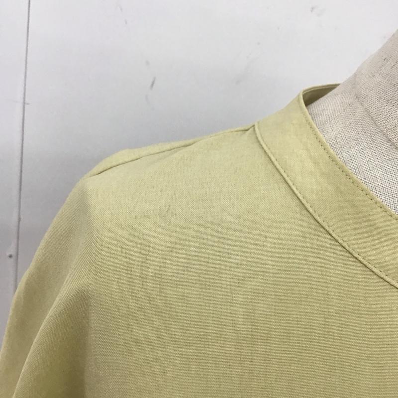 センスオブプレイスバイアーバンリサーチ SENSE OF PLACE by URBAN RESEARCH ワンピース ロングスカート AA35-26B111 リネンライクウエストタックシャツワンピース 半袖 無地 黄 / イエロー /  レディース USED 古着 中古 10112232
