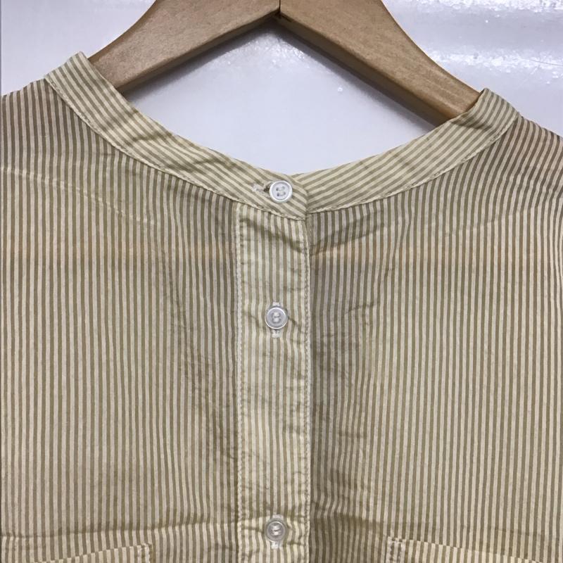 ミスティック mystic シャツ、ブラウス 長袖 長袖シャツ ストライプシャツ ノーカラーシャツ ストライプシャツ FREE ストライプ 黄 / イエロー /  レディース USED 古着 中古 10143809