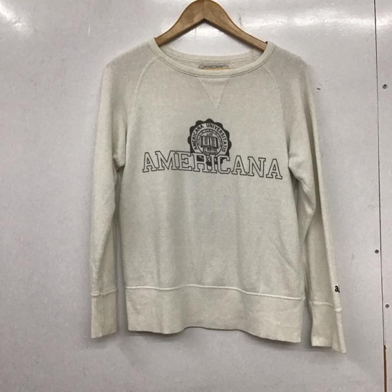 アメリカーナ AMERICANA トレーナー 長袖 スウェット ラグランスリーブ S ロゴ、文字 白 / ホワイト /  レディース USED 古着 中古 10138509