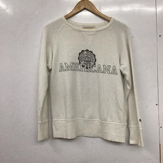 アメリカーナ AMERICANA トレーナー 長袖 スウェット ラグランスリーブ S ロゴ、文字 白 / ホワイト /  レディース USED 古着 中古 10138509