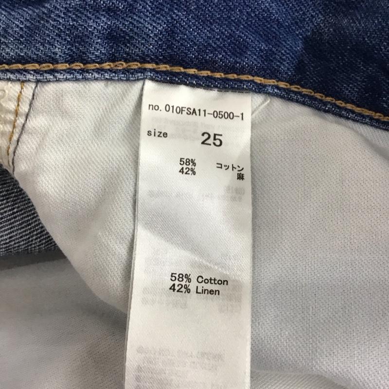 マウジー MOUSSY パンツ デニム、ジーンズ 010FSA11-0500-1 COTTON LINEN WIDE STRAIGHT 無地 青 / ブルー /  レディース USED 古着 中古 10112975